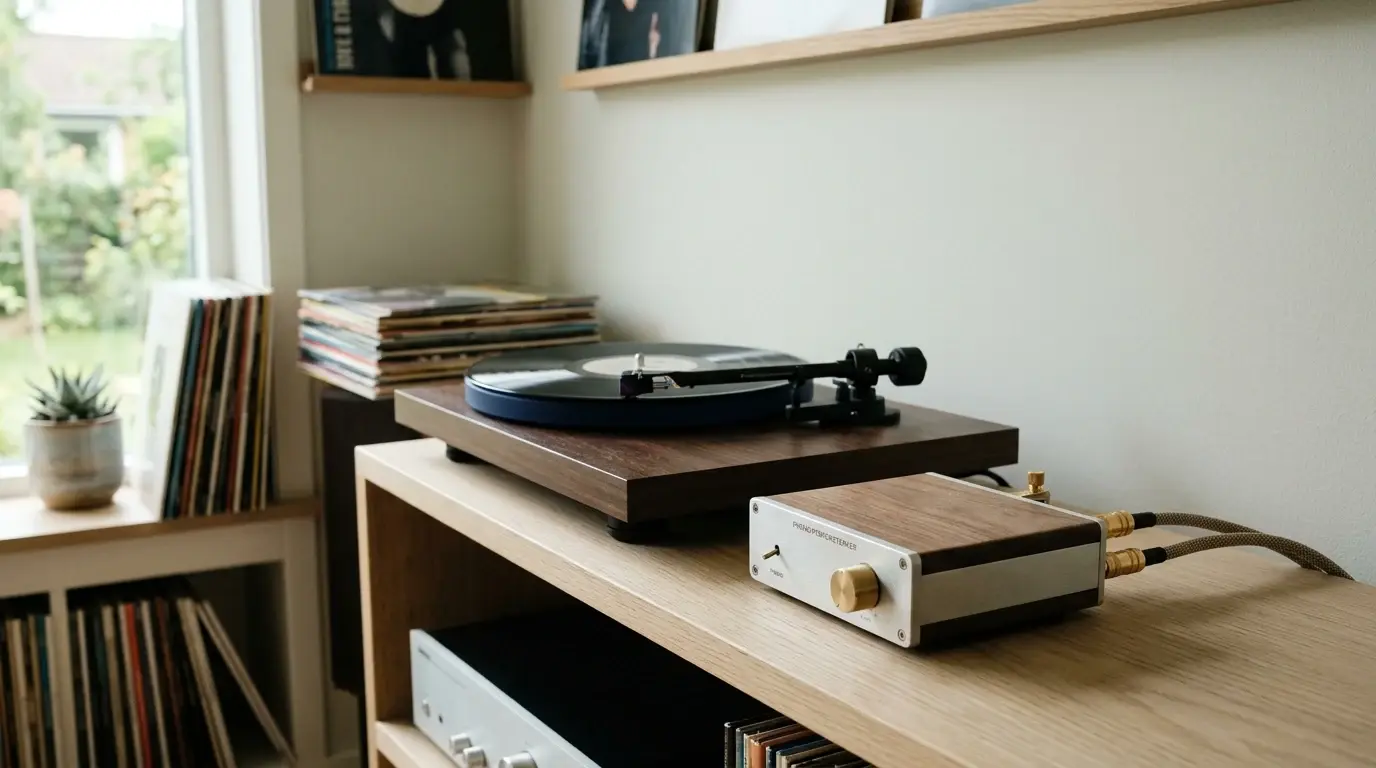 Phono-forforsterker illustrert som tilbehør hos Hifivalg